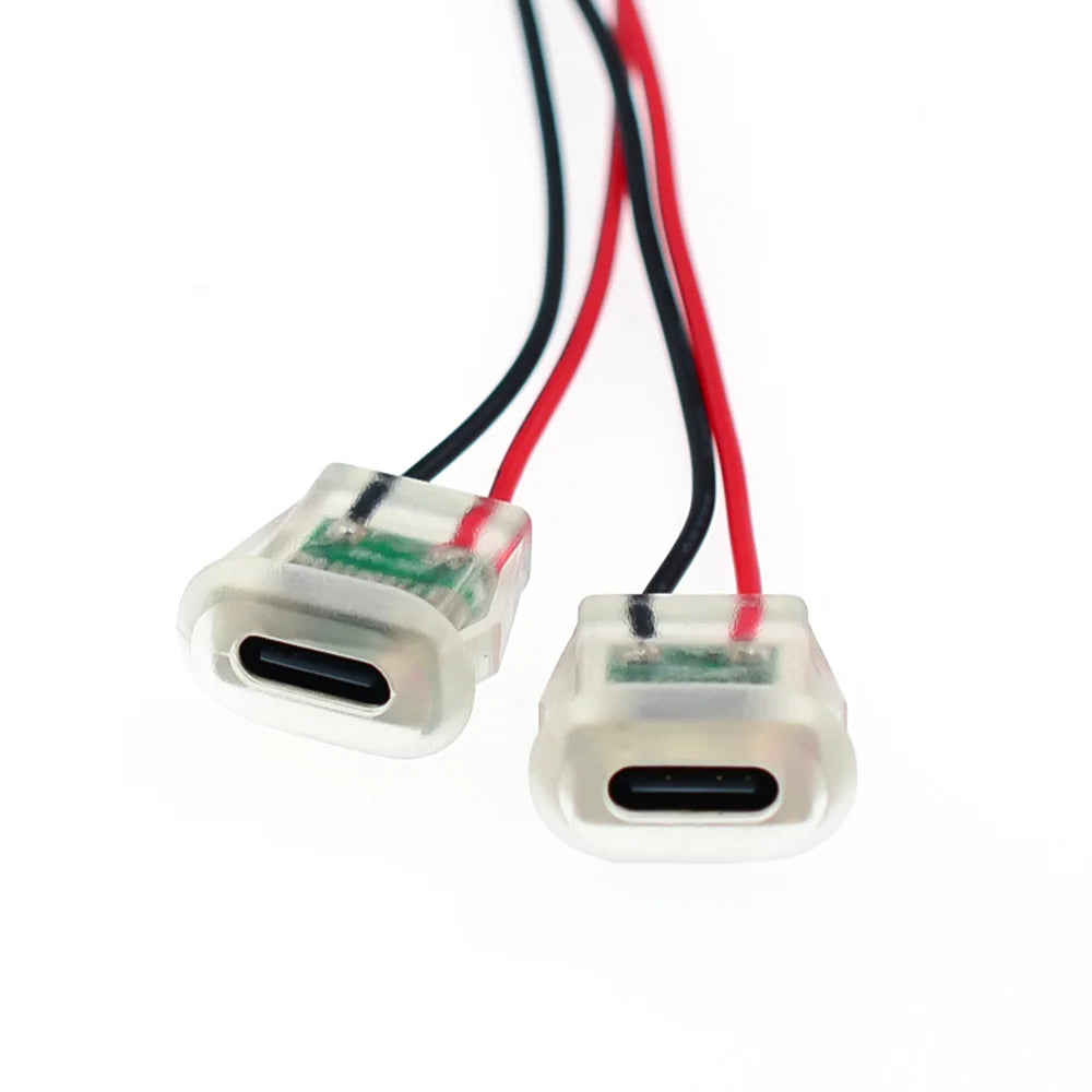 2pin USB Type C 5A Input Type Charging Socket With LED Light