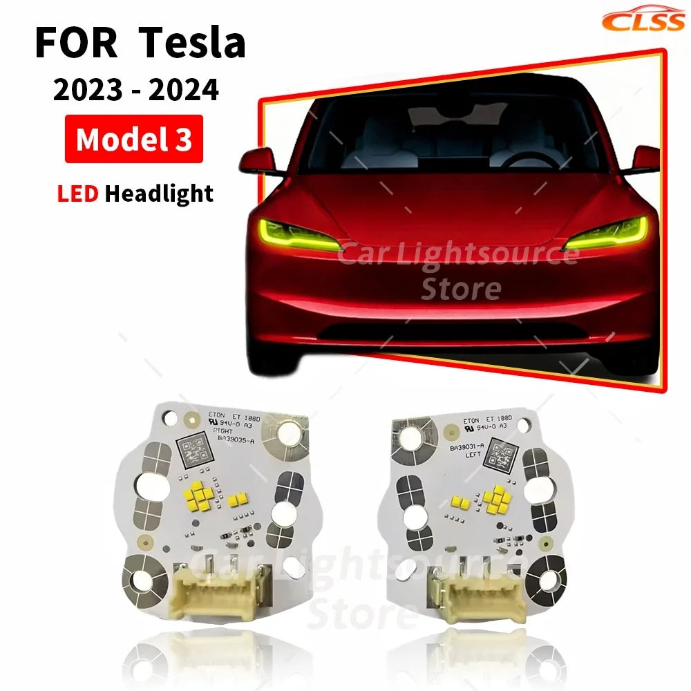 DRL Boards LED Angel Eyes For Tesla Model 3 2023 2024 LED Headlight Refit Daytime Running Light Chips