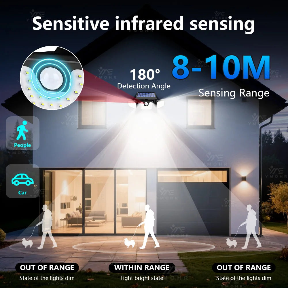 3 Head Solar Lights Outdoor Waterproof Motion Sensor Light 3