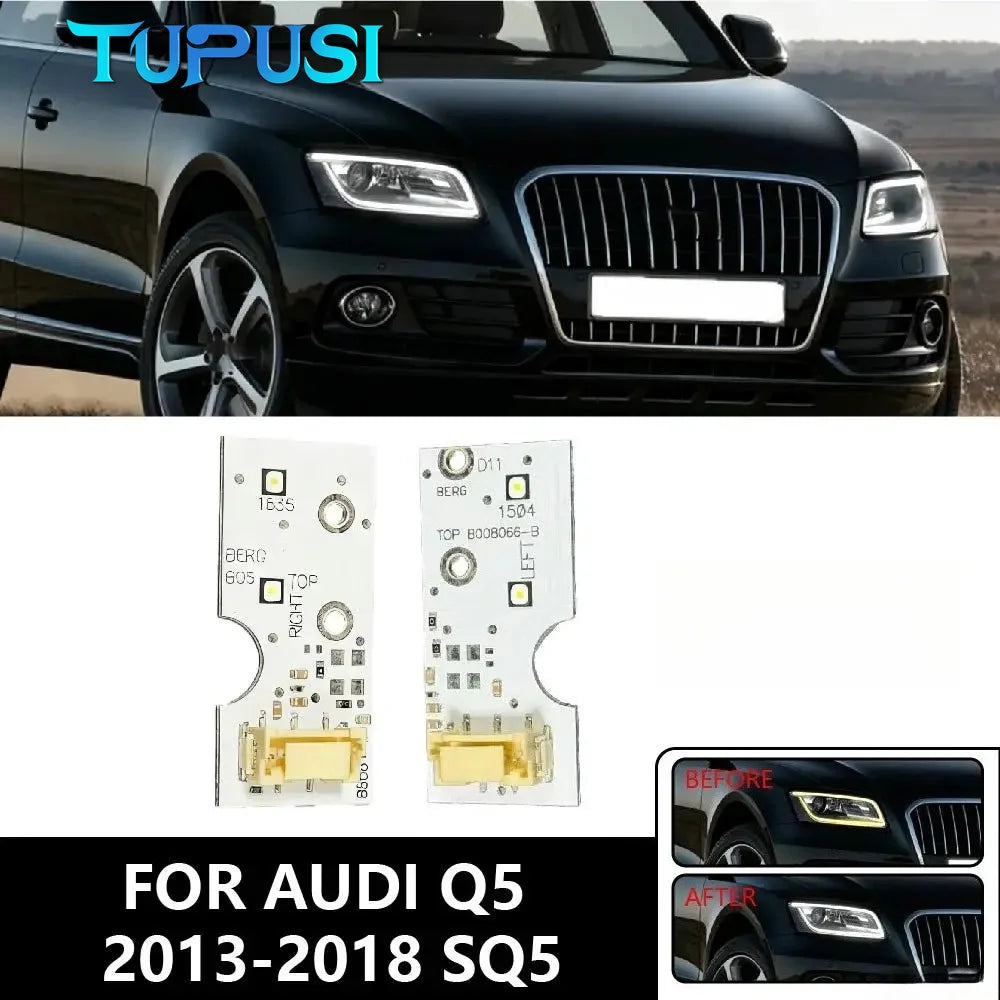 Angel Eyes Board for Audi Q5 SQ5 2013-2018 NEW Headlight DRL LED Daytime Running Light Guide Chip Light