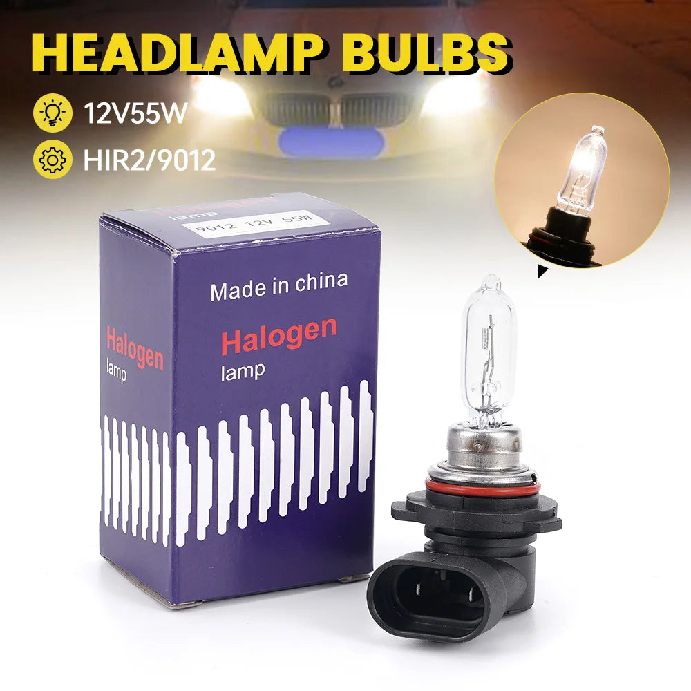 1/2Pcs HIR2 9012 LED Headlight Bulb High Power 12V 55W White