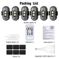 Wireless LED Strobe Lights with Remote Control 8 Colors Rechargeable Anti-Collision LED Warning Lights for Car Motorcycle Bike