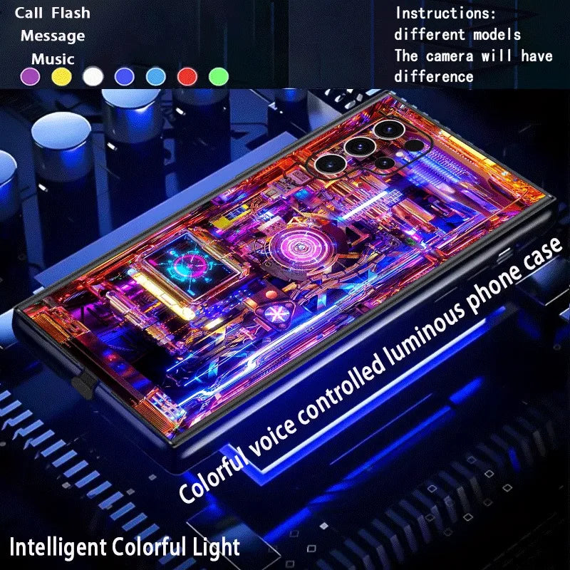 Cyber Circuit LED Flash Case For Samsung S26 S24 S23 S22 Plu