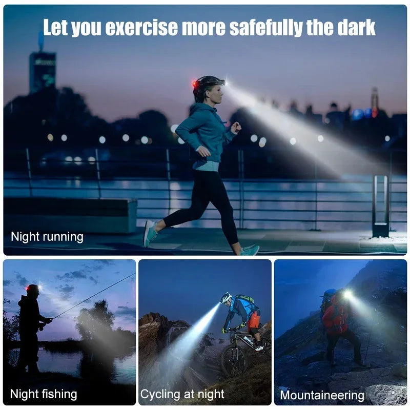 Super Brigh LED Induction Headlamp USB Rechargeable Headligh