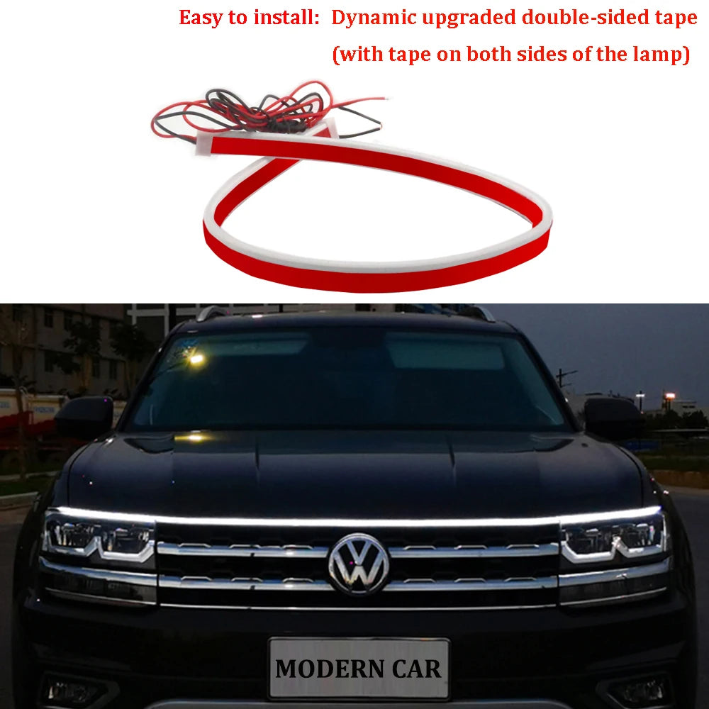 Dynamic Universal 12V Car LED Hood Daytime Running Light Str