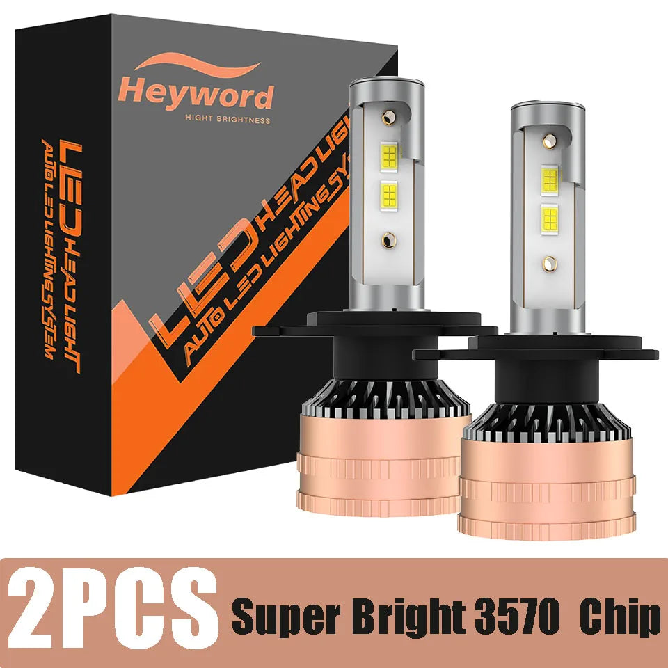 Heyword 2pcs H1 H3 H4 H7 LED H8 H11 9005 HB3 9006 HB4 9012 Hir2 Led Headlight Bulb Light Automobile Kit H7 Turbo Car Fog Lamp
