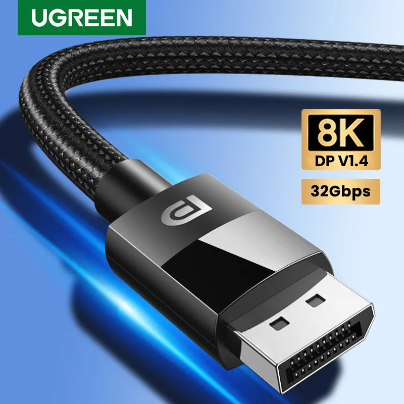 UGREEN DisplayPort Cable 8K DP 1.4 Adapter for TV Xiaomi 2K1