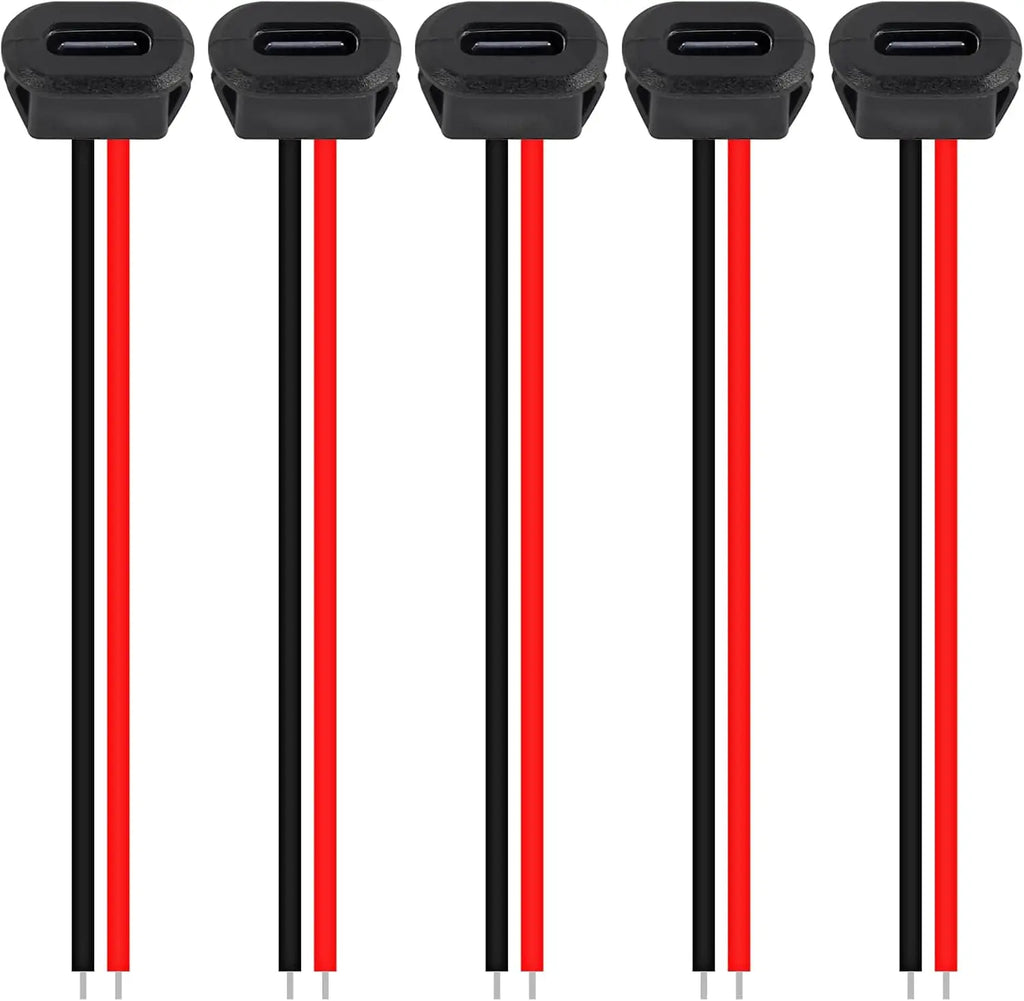 5/10pcs Type-C Female Chassis Connector USB C Female Chassis Direct Crimp Jack Female Charging Port Extension Power Cable