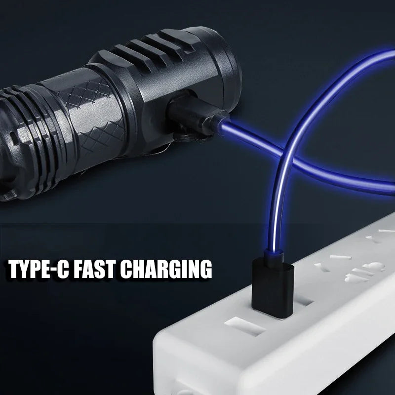 High Quality 3 SST20 LED Flashlight Built-in Battery USB Rec