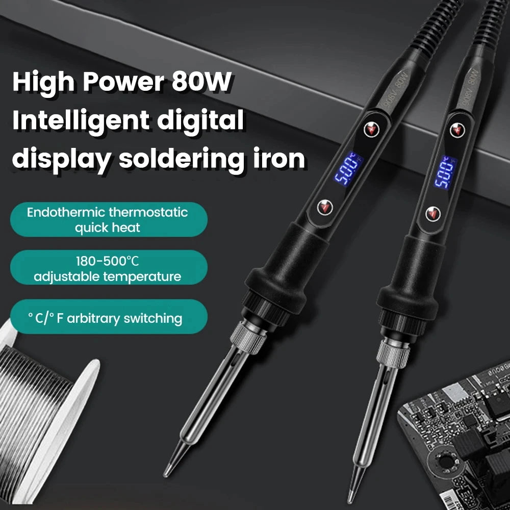 80W Electric Soldering Iron 16-IN-1 LCD Digital Display 180-