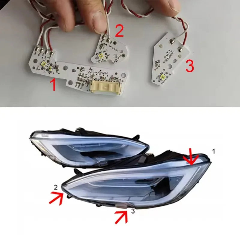 DRL LED Board for Tesla Model S 2016-2023 Daytime Running Light Chip Ballast Car Headlights Chip Ballast