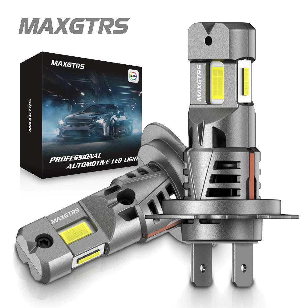 2x Three Sides Light H7 H8 LED Headlight Kit With Fan Canbus
