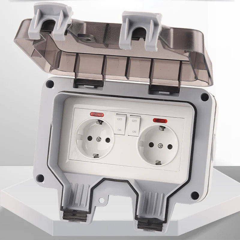 IP66 Germany Standard Outlet Waterproof Outdoor Sockets And 