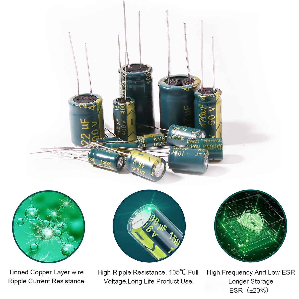 Electrolytic Capacitor Kit High Frequency Assortment 10v 16v