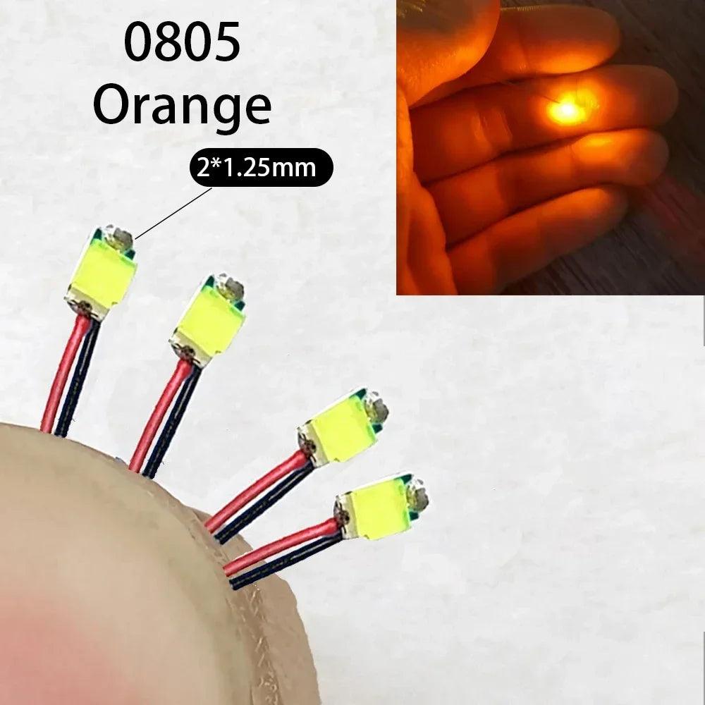 40Pcs/Lot 0402 0603 0805 1206 Led SMD Wire For Model Train HO N OO Scale Red Black Line Pre-soldered Micro Litz Diorama Railway