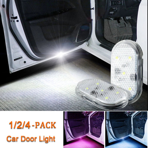 1 2 4pcs Led Car Door Light Car Interior USB Rechargeable Wi