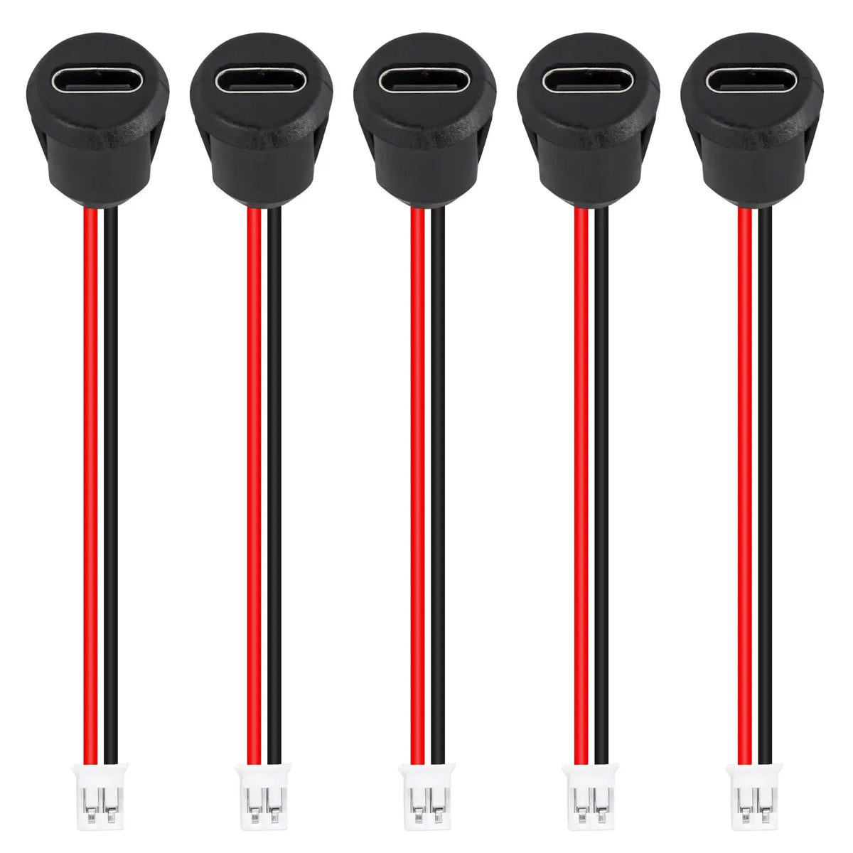 5pcs Type-C Female 2Pin USB Connector Type-C Waterproof with Female Socket Fast Charging Jack Charging Port USB-C Charger Plug