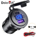DaierTek 12V 48W USB Charger Outlet Waterproof Charger Socke