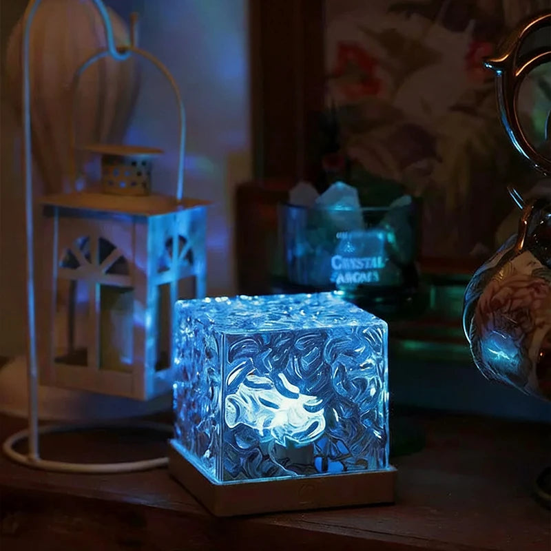 Rotating Water Ripple Night Light Projector Portable Aurora 
