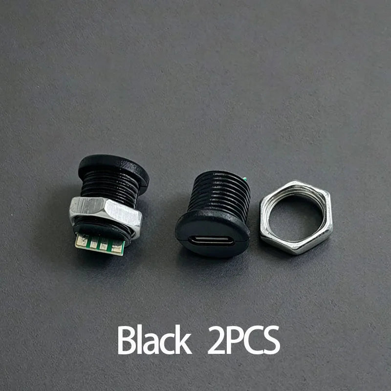 Type-C Female Socket 6 Pin Waterproof Connector USB-C Charger Interface Plug Charging Jack Welding Wire Port Power Socket