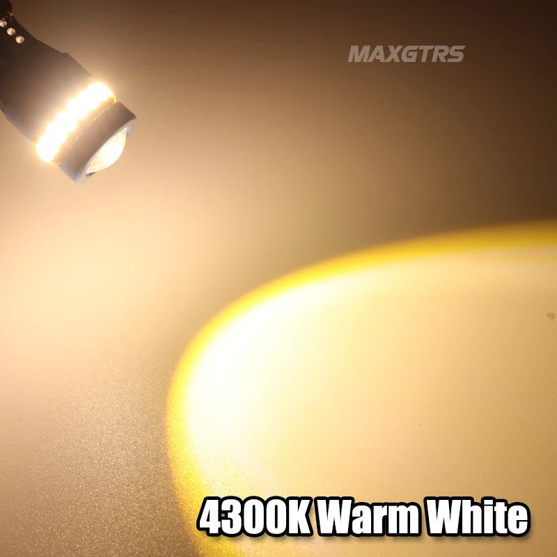 2PCS T10 W5W LED Bulbs Red Canbus 194 168 LED Clearance Yellow Light Car Interior Reading Door Trunk License Plate Lamp 6500K
