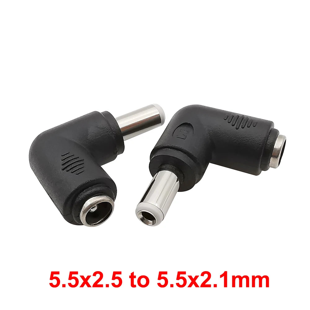 5/2/1Pcs Right Angle DC 5.5 x 2.1mm Female Jack to 3.5x1.35 4.0x1.7 4.8x1.7 5.5x2.1 5.5x2.5 6.3x3.0 6.0x4.4mm Male DC Connector