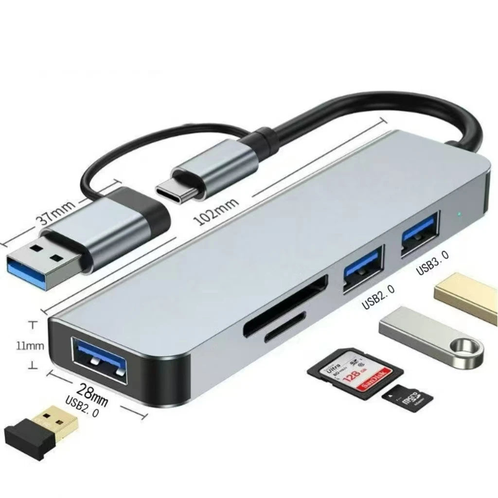 USB C Hub USB Splitter 8 in 1 USB Extender with 4 USB Port 1