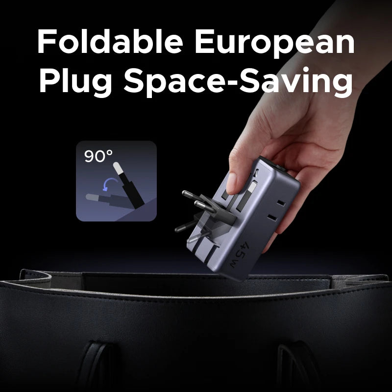 UGREEN GaN 45W Universal Travel Adapter Worldwide With 2 Typ