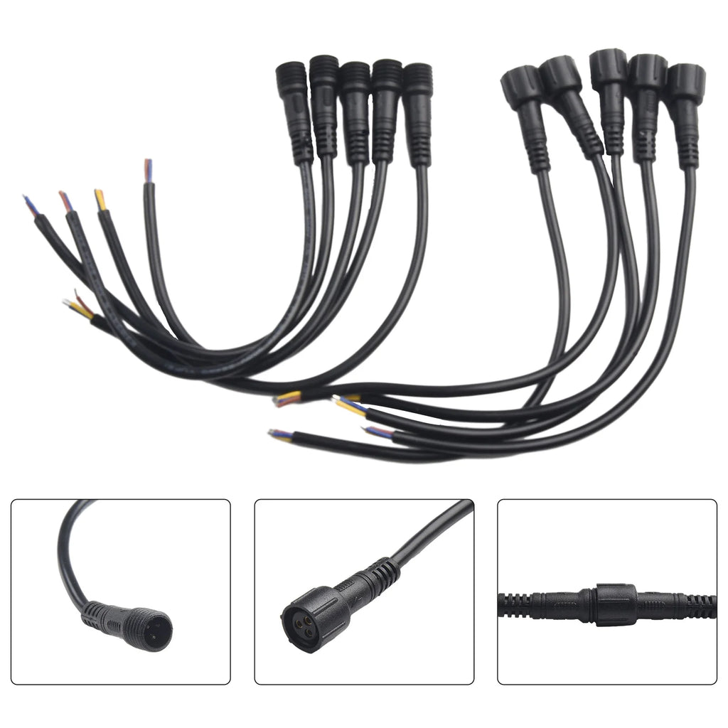 5 Pairs IP65 Waterproof 2/3-Pin 22AWG Wire LED Male And Fema