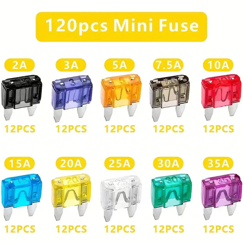 60/120Pcs Car Fuse Set - Various Small Size Fuses Universal 