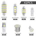 42Pcs LED Car Interior Lights T10 6000K SMD LED Replacement 