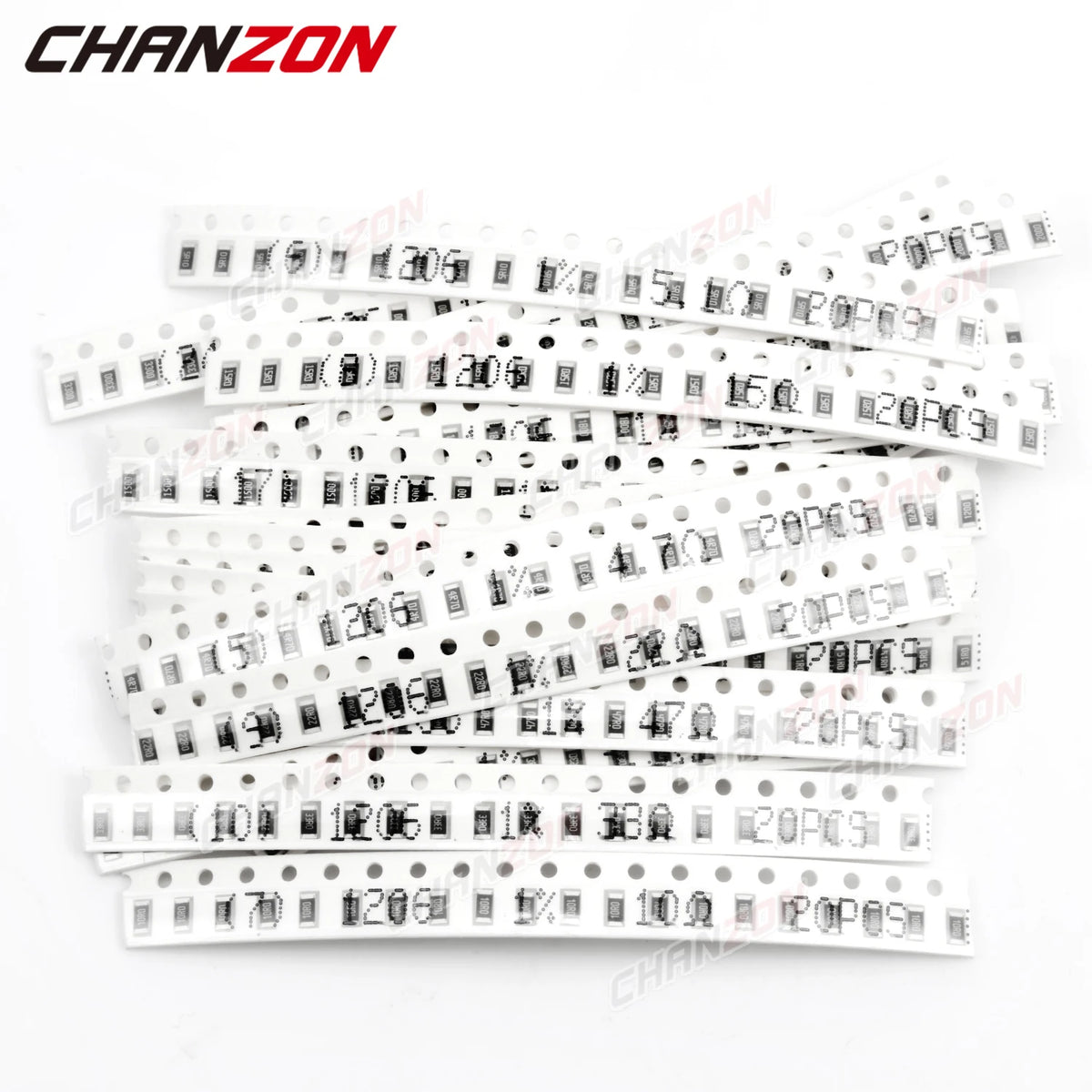 1200pcs SMD 1206 Resistors Kit 0 Ohm - 10M Ohm 1/4W Watt 1% 