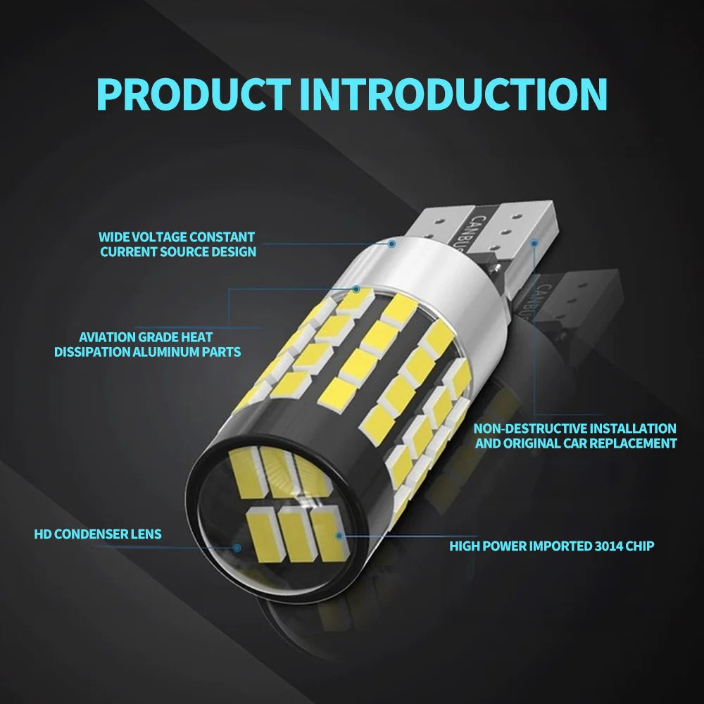 2pcs T10 W5W 194 501 Led Canbus No Error Car Interior Light 