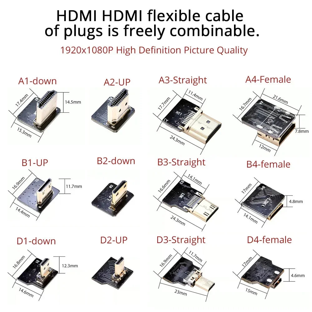 FPV HDMI-Compatible Connector Flexible Flat Cable Raspberry 