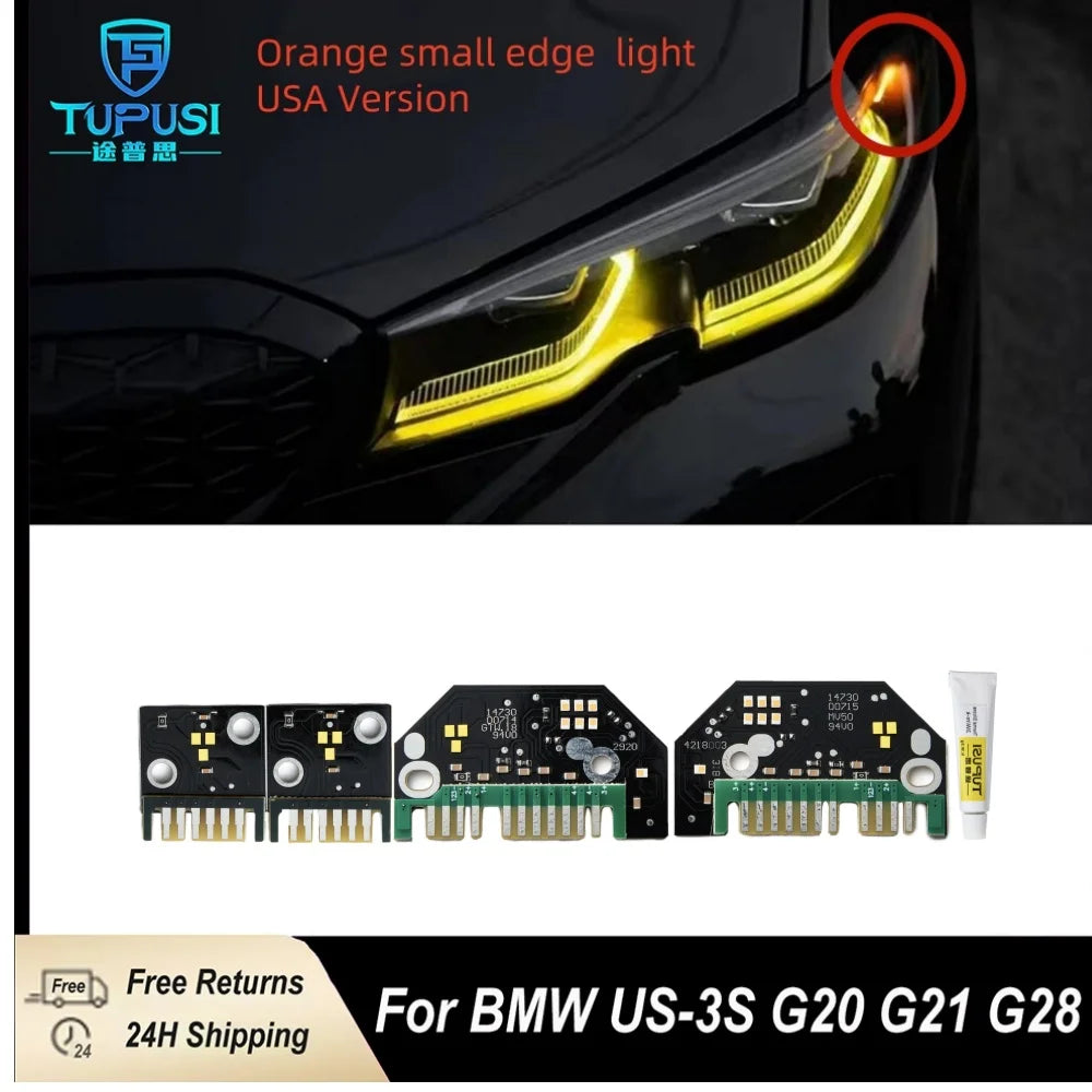 angel Eyes Laser DRL RGB LED boards G20 G21 GTS daytime running lights Lemon Yellow DRL for BMW G21 G20