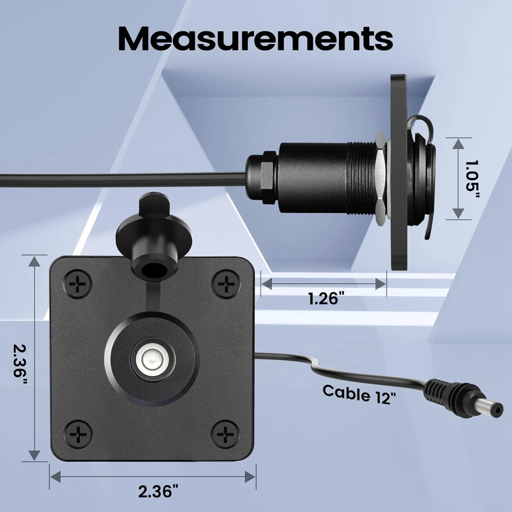 Waterproof Wall Socket Passthrough for Starlink Mini DC 5.5 