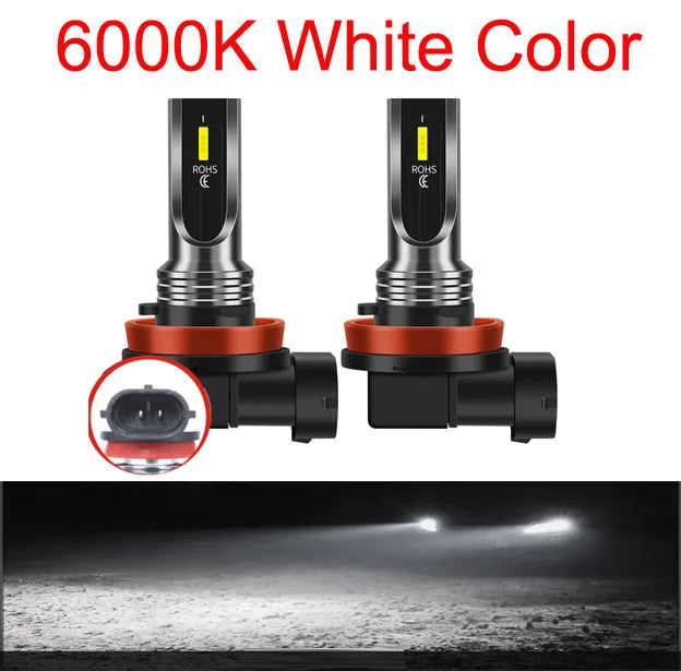 2Pcs New H8 H11 LED Car Headlight Kit H16JP 9005 HB3 9006 HB4 LED Bulb Car Headlamp Fog Light Turbo Lamp 12V 6500K Automobiles