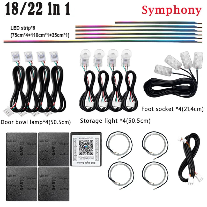 18 in 1 22 in 1 Symphony Parts 35/75/110CM Light Strip Exten