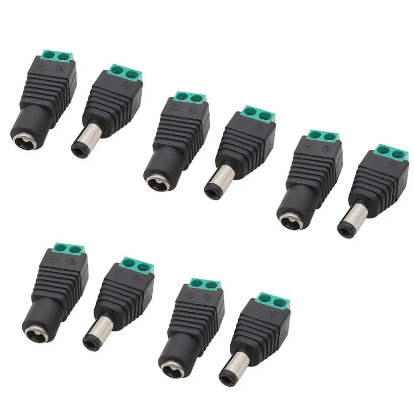 DC 2.5 x 5.5mm 12V DC Power Socket Connector 5.5 2.5mm Male Plug Female Jack Adapter For CCTV Camera LED Light
