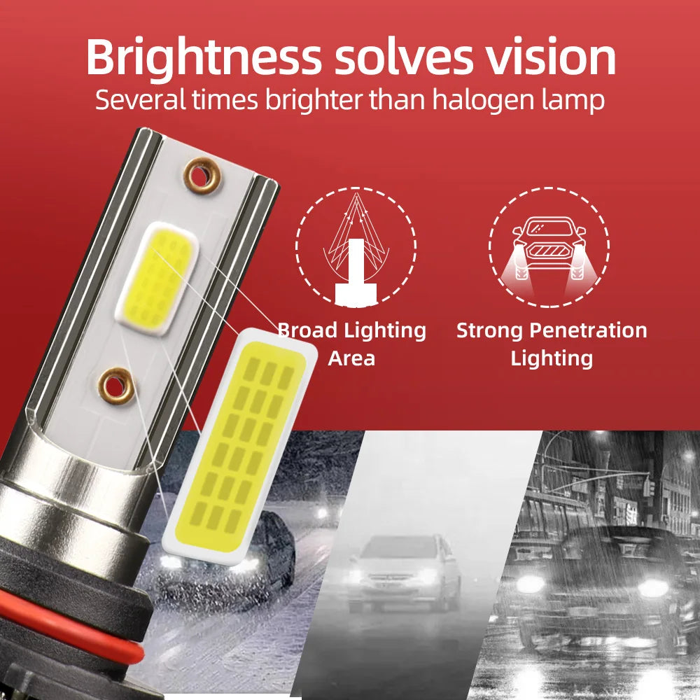 2PCS 9012 HIR2 Led Headlight Canbus No Error Car Fog Lamp Bu