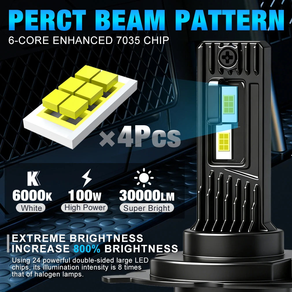 XSTORM H4 LED Headlights Canbus H7 LED Fog Headlights Bulbs 