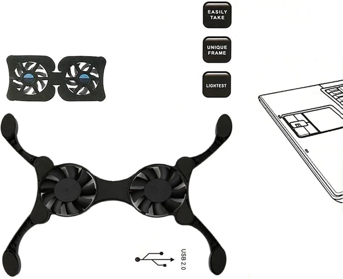 USB Mini Laptop Fan Stand Notebook Foldable Folding Fan Cool