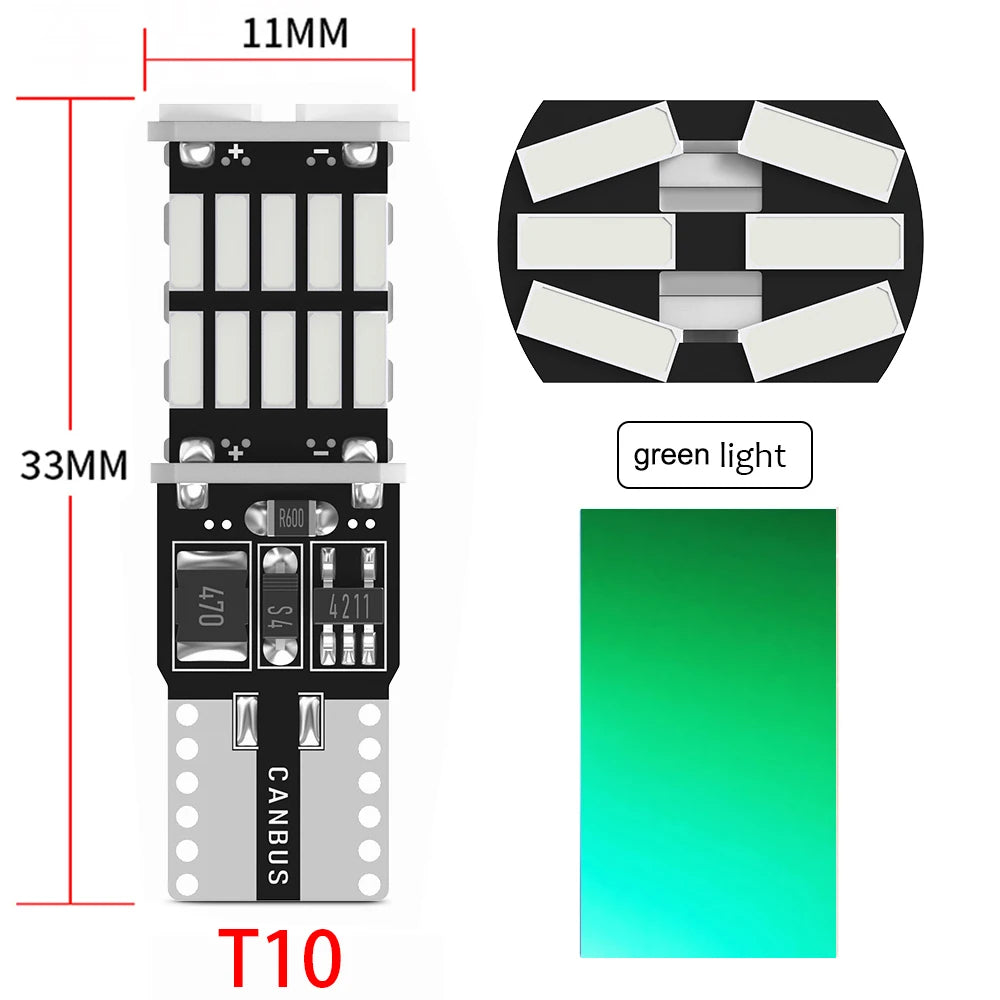 2/10pcs T10 W5W T15 W16W Car Led Lights Canbus No Error 4014SMD For Car Accessories Interior Lamps Tail Reverse Lights White 12V
