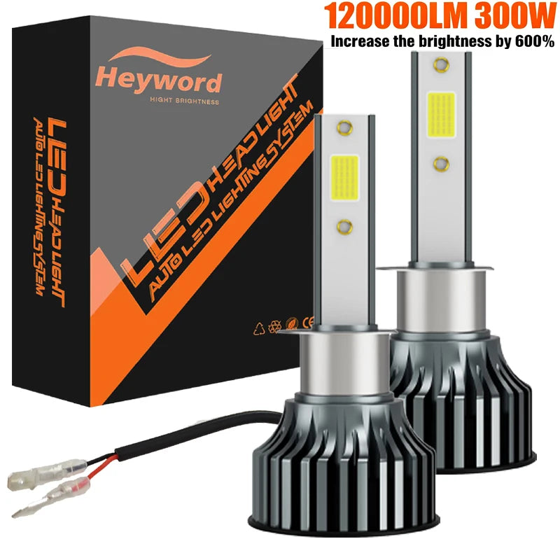 Heyword 2Pcs LED H4 H7 Car Headlight H1 LED Bulb H8 H11 9005 HB3 9006 HB4 9004 H3 H13 Led Lights 120000LM Turbo Lampada 12V