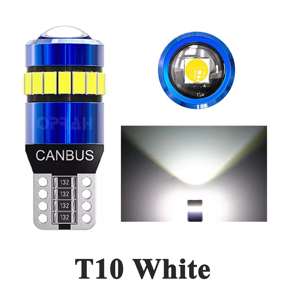 2/10pcs T10 W5W 194 168 LED CANBUS No Error Super Bright Car Interior Reading Door License Plate Lamp 3030 SMD Replacement White