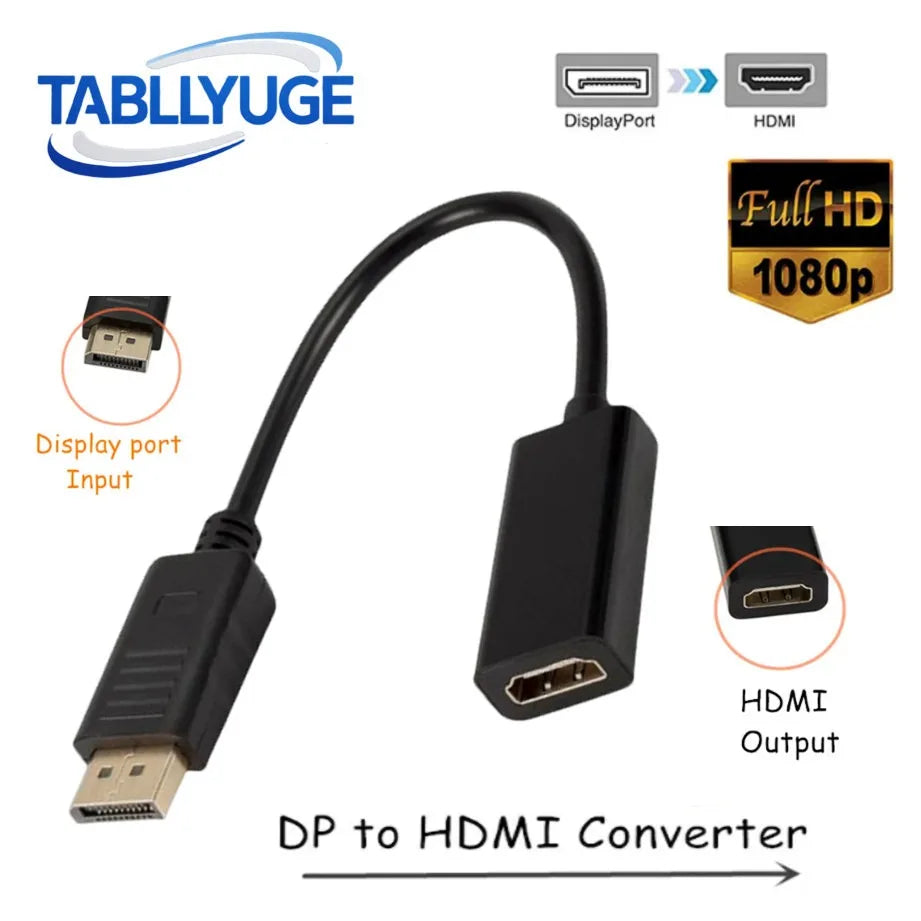 1080P DisplayPort to HDMI-compatible Cable Adapter DP Male T