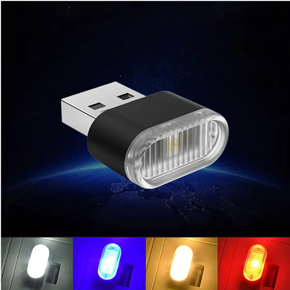 Car Mini USB LED Atmosphere Lights Car Interior Neon Decorat