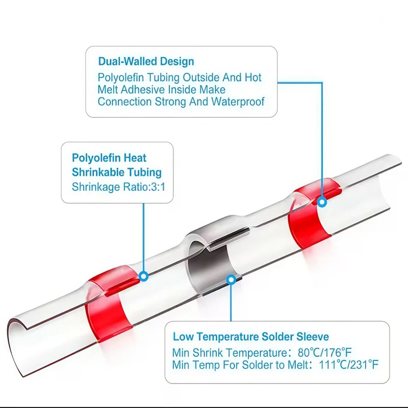 Waterproof Heat Shrink Solder Terminals 1 Box - Insulated El