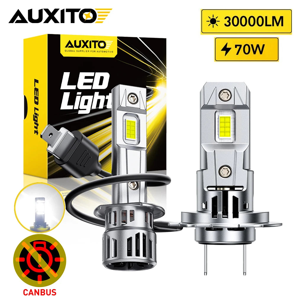 AUXITO 2Pcs 30000LM H1 LED Headlight Bulbs CANBUS Lights Min