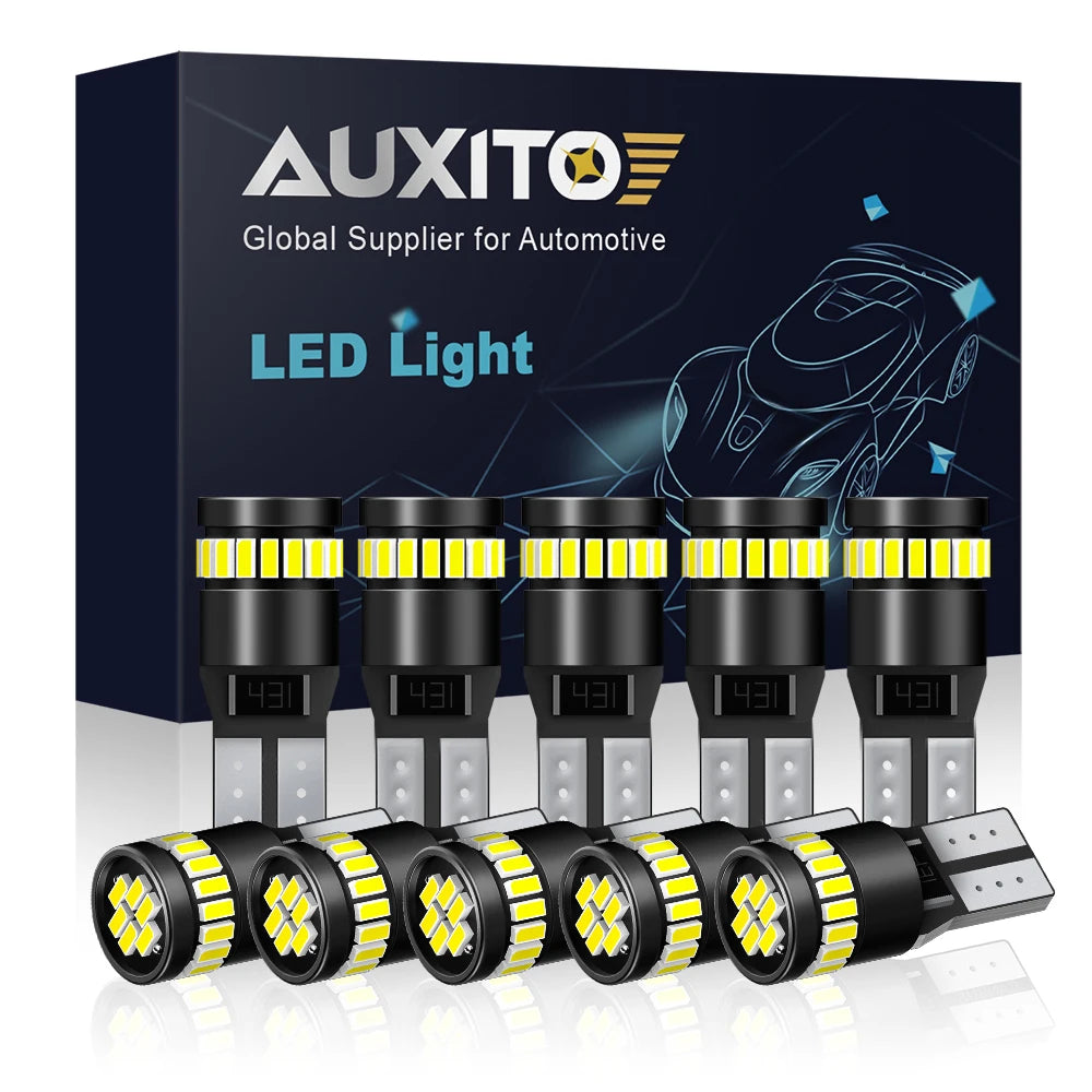 AUXITO 10Pcs W5W LED T10 LED Canbus Light Bulbs Car Parking 